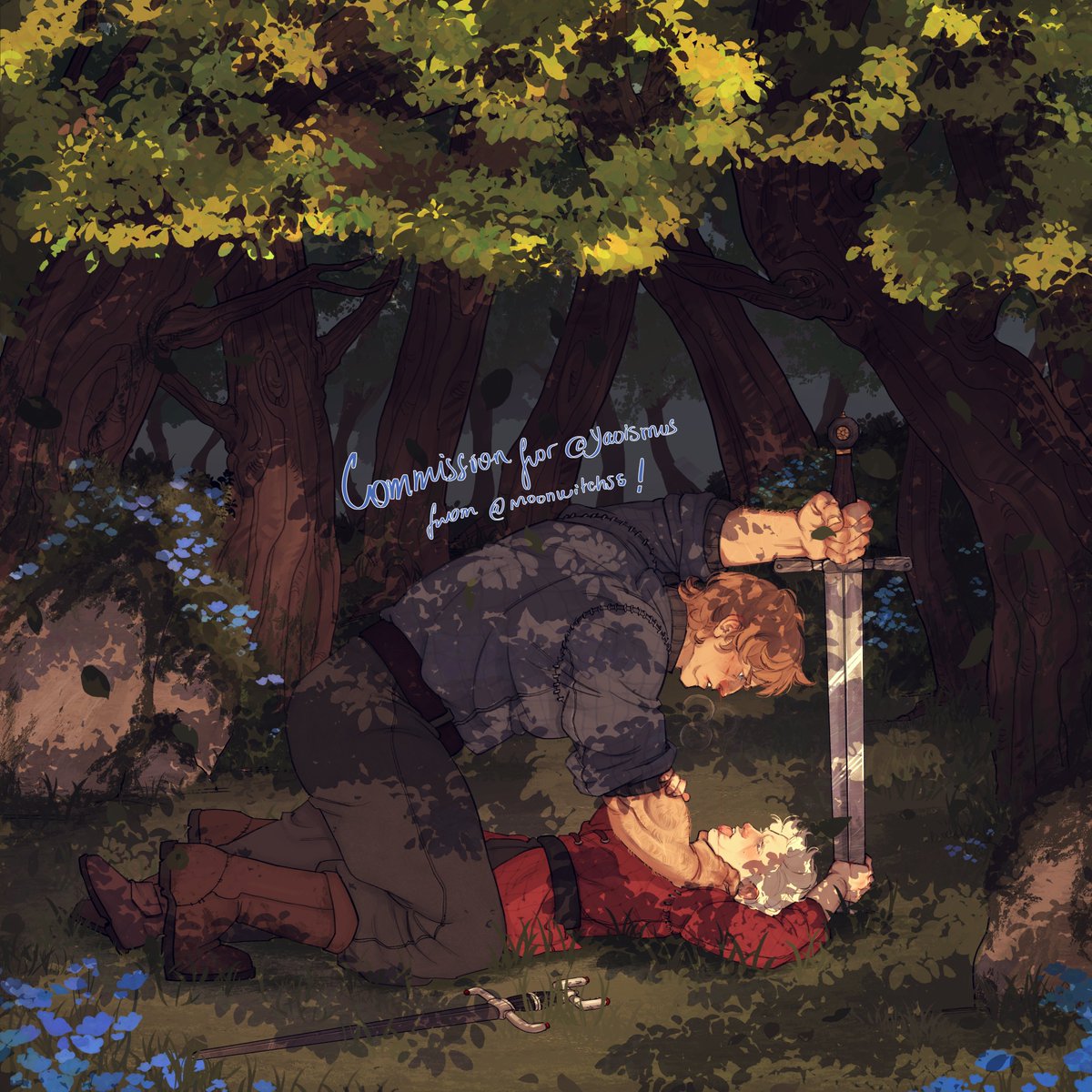 Moonwitchss's tweet photo. Commission #Dunkaerion for @yaoismus (always with such fun ideas to draw) ✨ 

It seems like Dunk and Aerion always end up in the same place (in each other's mouths) https://t.co/lckAfYZt7x