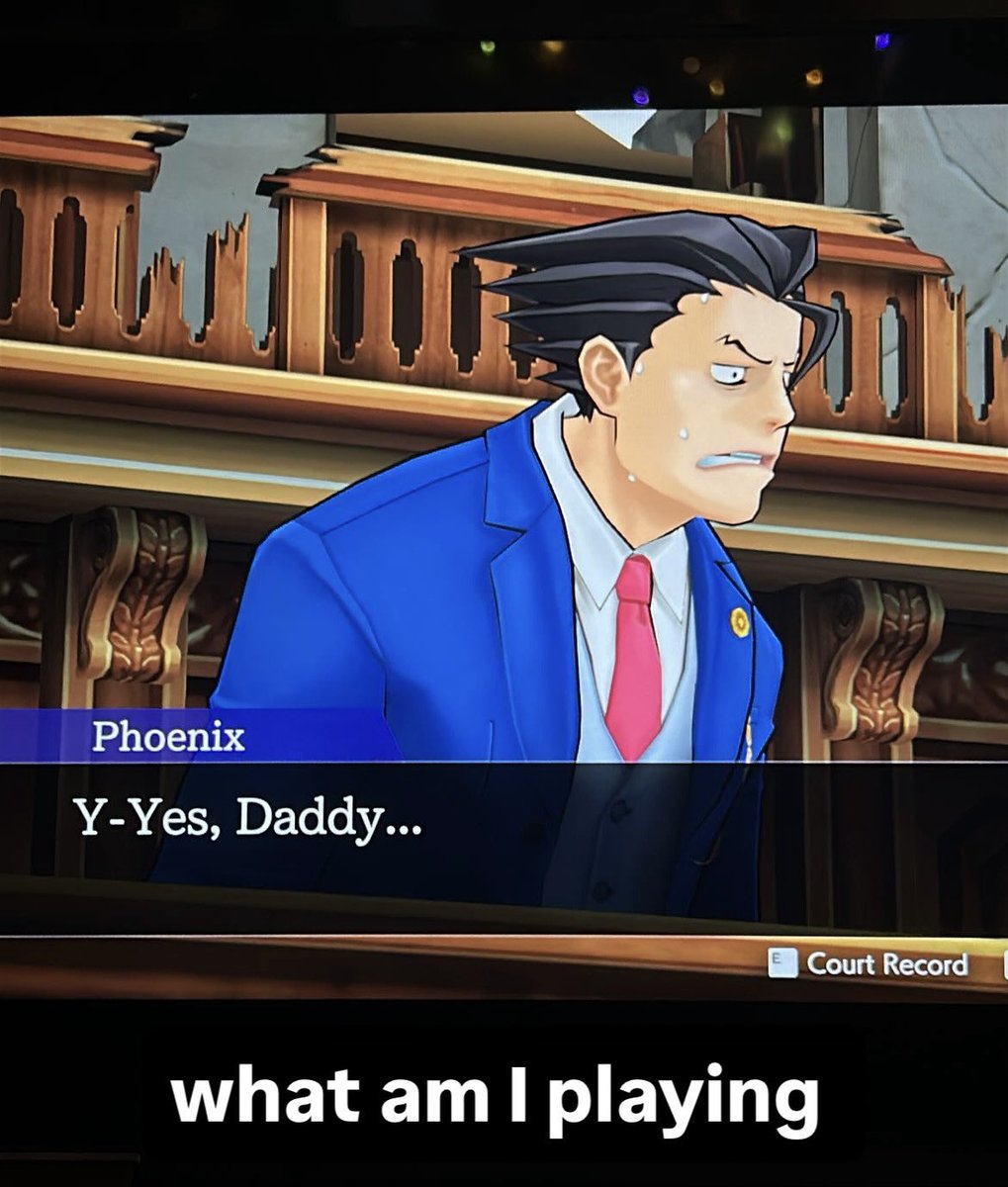 foulfellowful's tweet photo. you know. I knew about this line before playing but I thought it might be a contextual thing. but no he just genuinely calls edgeworth daddy for no fucking reason https://t.co/RNVkFd3Wrx