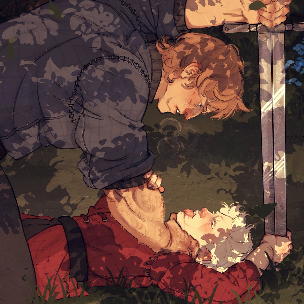 Moonwitchss's tweet photo. Commission #Dunkaerion for @yaoismus (always with such fun ideas to draw) ✨ 

It seems like Dunk and Aerion always end up in the same place (in each other's mouths) https://t.co/lckAfYZt7x