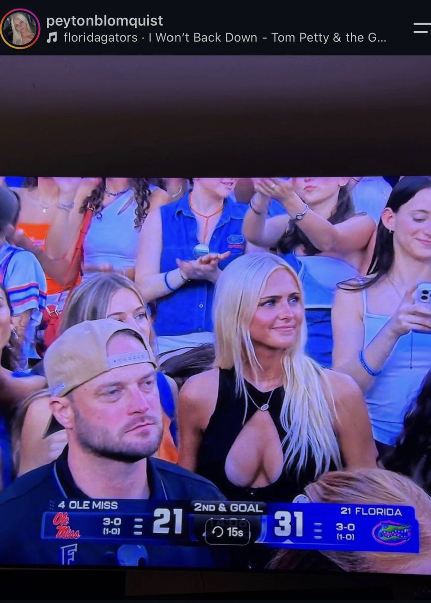 HaterReport's tweet photo. The lady that the cameraman zoomed in on at the Florida vs Ole Miss game posted it on her IG https://t.co/Oayxr9Wx4s