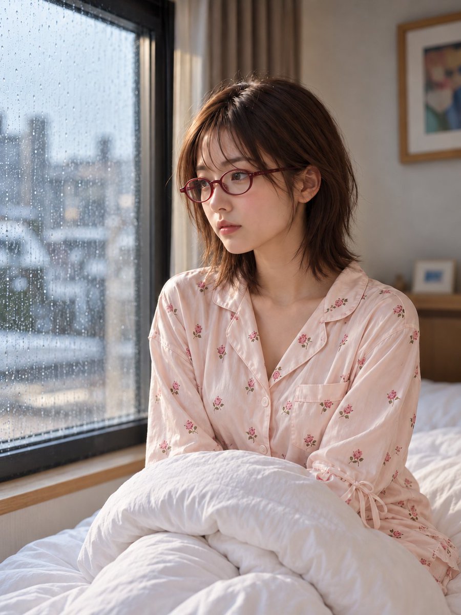 goro_sx250's tweet photo. おはようございます。
雨、続きますね（ユイ）

 #眼鏡っ娘  #AI美女  #うちの子 https://t.co/PNIk8lnyPz