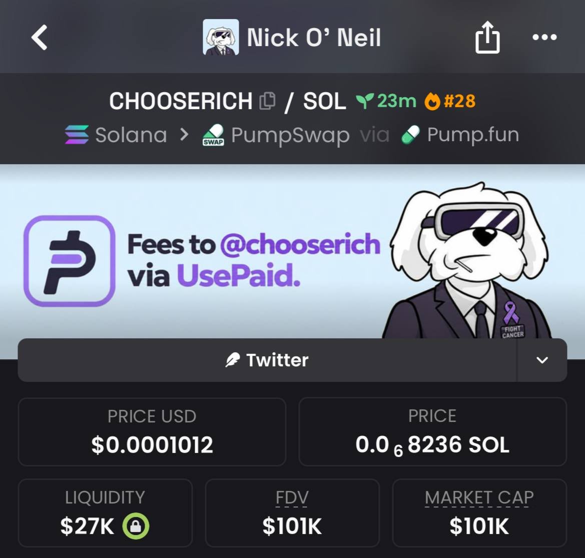 ChooserichArmy's tweet photo. Trending #28 on dexscreener!

$chooserich https://t.co/Qk0B3Iy2aM