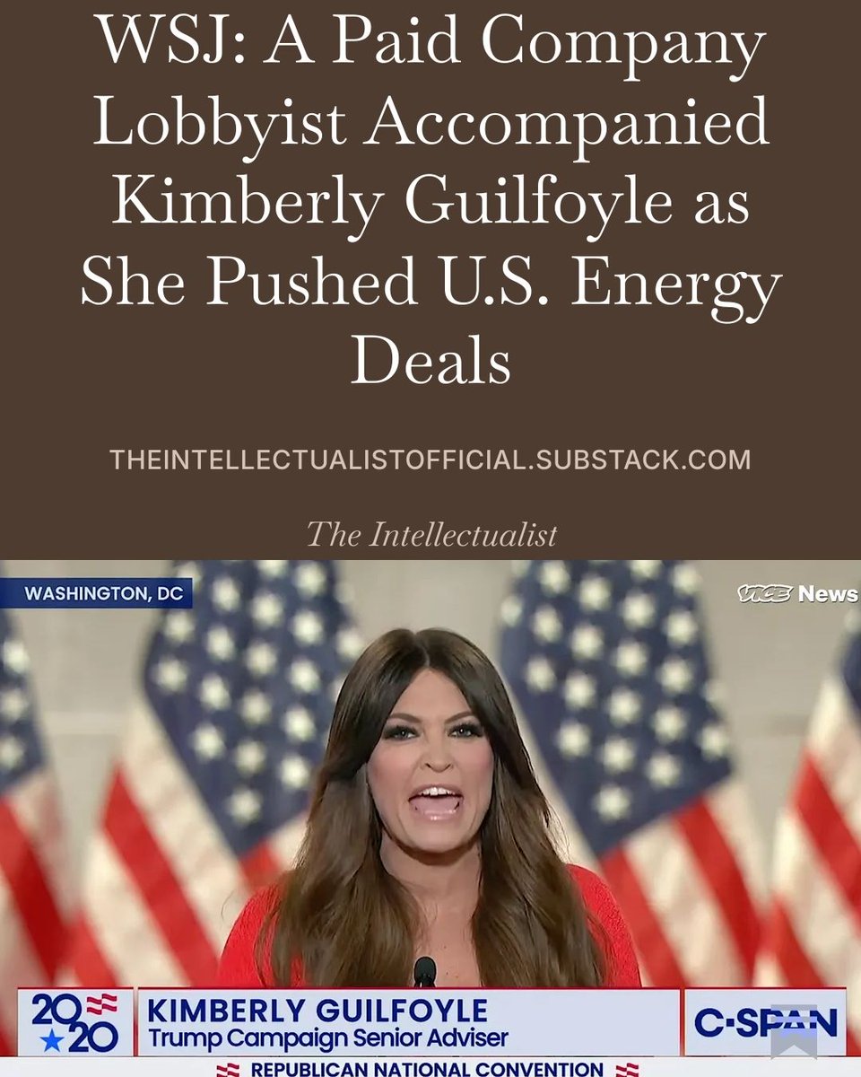 highbrow_nobrow's tweet photo. U.S. Ambassador to Greece Kimberly Guilfoyle has promoted American natural gas projects across southeastern Europe while a paid lobbyist for one of the companies involved repeatedly appeared at her side.

https://t.co/Adso95Z93s https://t.co/O2n5zyyUF5