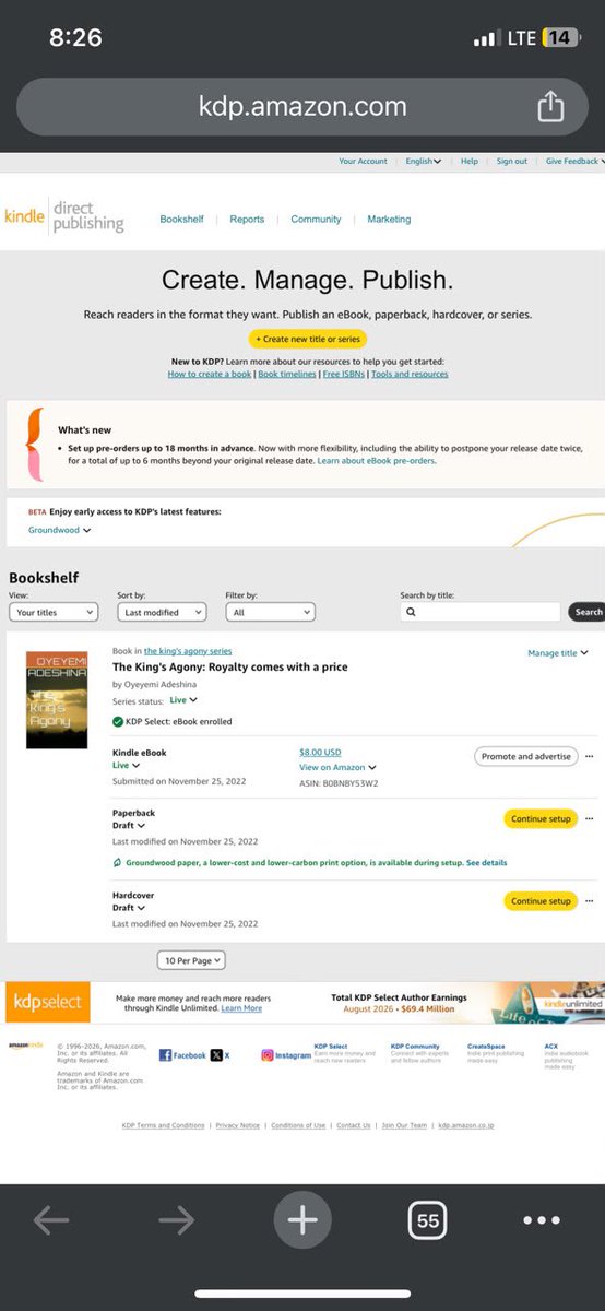 micourtyelminho's tweet photo. Get *₦10,000 CASH!  For FREE*

🚨 *GOT AN OLD AMAZON KDP ACCOUNT YOU NO LONGER USE?* 💰

Turn that unused account into *₦10,000 CASH!* 🔥

I’m currently BUYING OLD AMAZON KDP ACCOUNTS that were created in 2024 or earlier and already have at least one book published. https://t.co/MoXdTPs95q