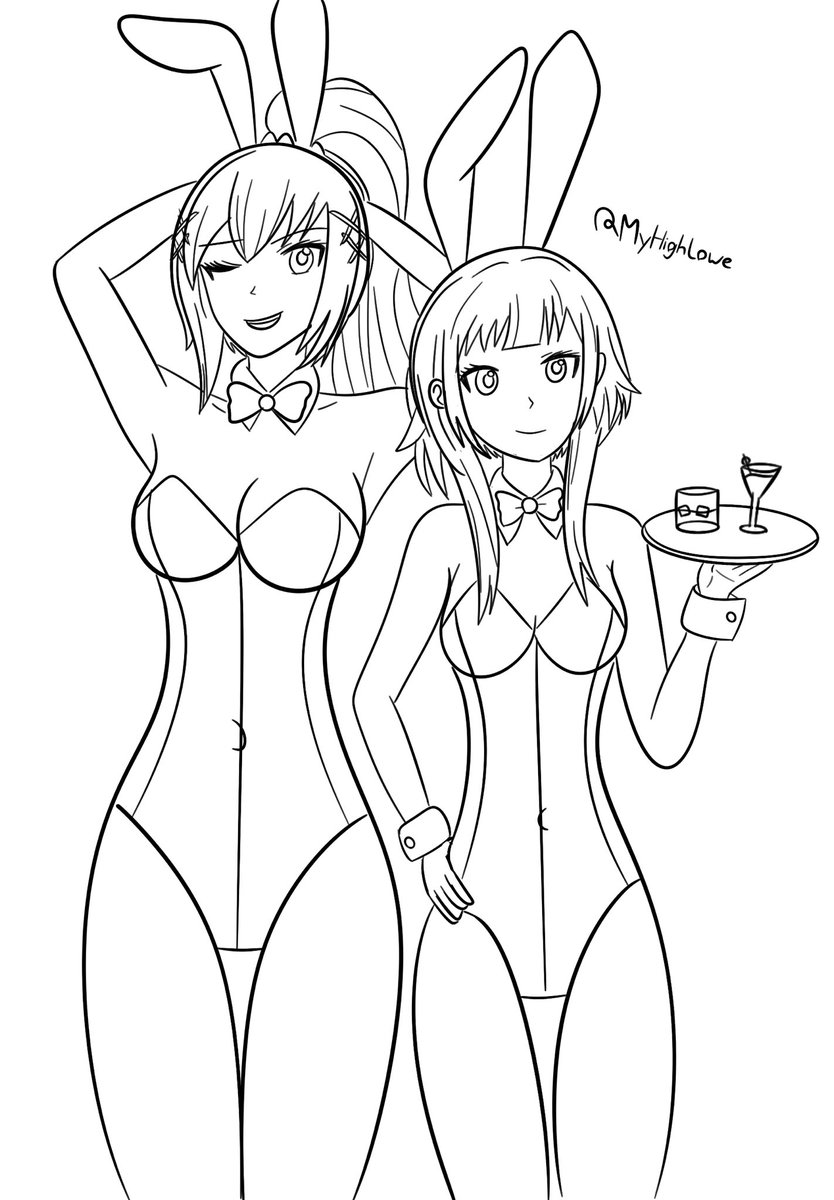 MyHighLowe's tweet photo. Day late for  international bunny day was hoping to finish this 

Digitized Lineart Darkness and Megumin as lovely Bunnygirl Bar Maids

(All characters are 18+)

#Digitalart #lineart #fanart #konosuba #Megumin #Darkness #latex #bunnygirl #r34 #nsfw #pantyhose https://t.co/pZIrAsodk0