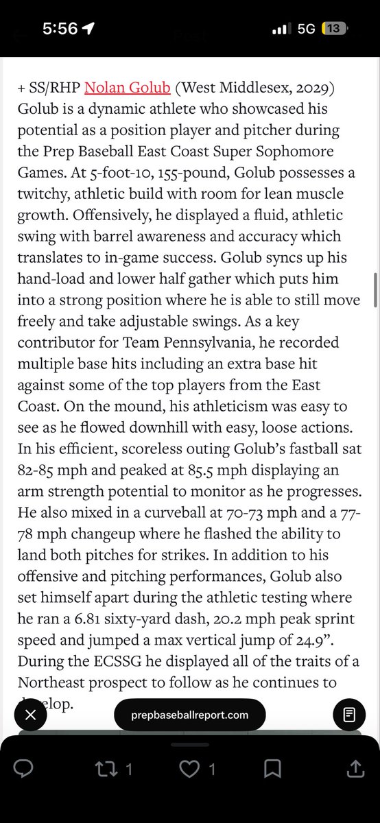 NolanGolub's tweet photo. Thank you for the write up @PrepBaseballPA https://t.co/EQewCzumZz