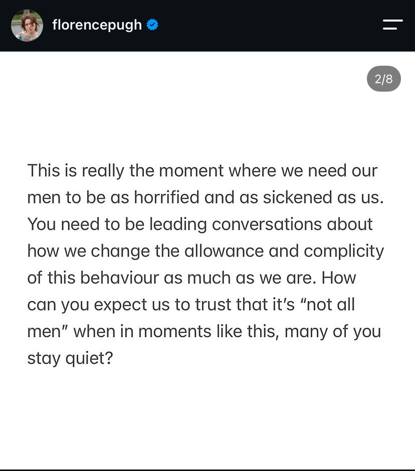 lvijeo's tweet photo. i can’t believe we live in the world where the women have to go through this disgusting thing, i can’t believe that no one protects women , it happened in 2024 and these disgusting creatures still go to the school? thank you florence pugh for using her platform https://t.co/aZ7jZ89Gzl