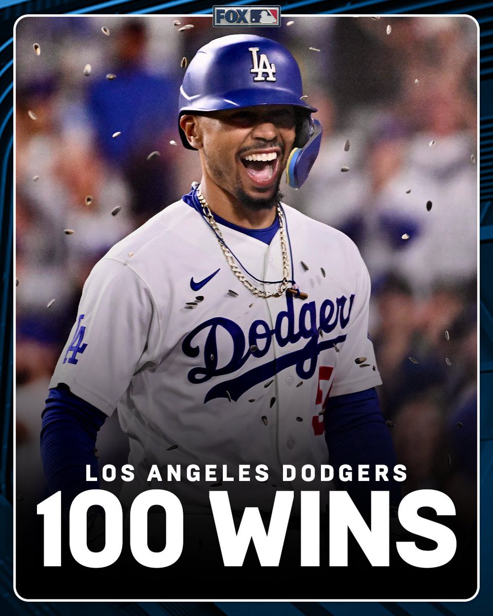 MLBONFOX's tweet photo. The Los Angeles Dodgers finished the season with 100 wins! https://t.co/rXPKQk1Gzw