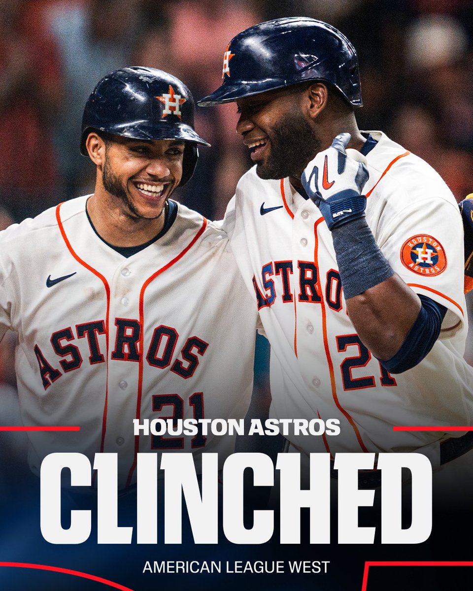 espn's tweet photo. The Houston Astros are the AL West division champions 🔥 https://t.co/ssmKWWDpzv