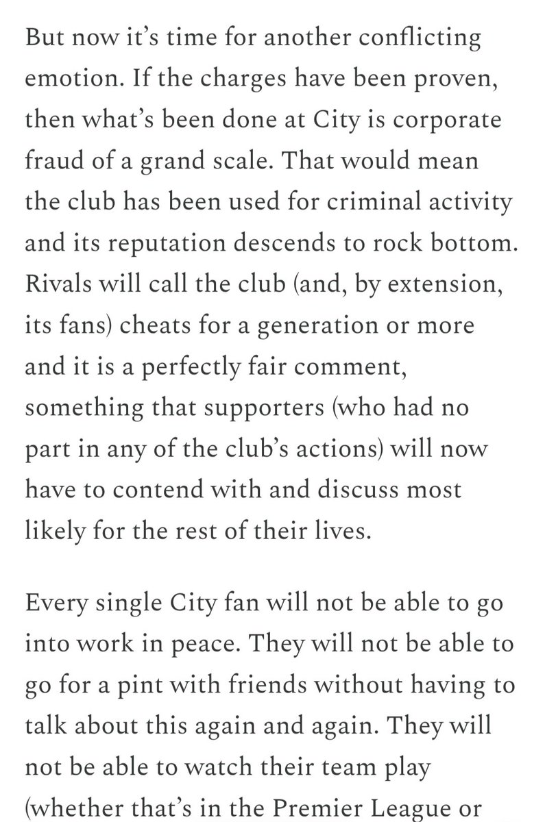steven67hartley's tweet photo. This is quite an interesting article from a Man City fan. Free to read. https://t.co/Sxoy0Wf0DW