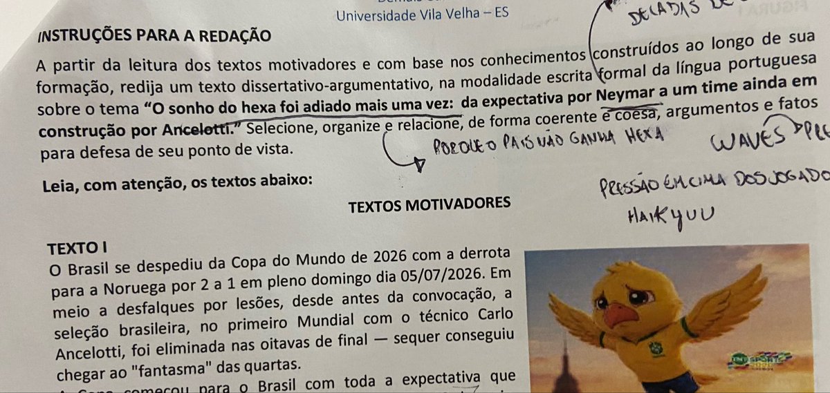 manutttwic's tweet photo. Pior tema de redação e pior redação da minha vida https://t.co/uMCMXiuAGx