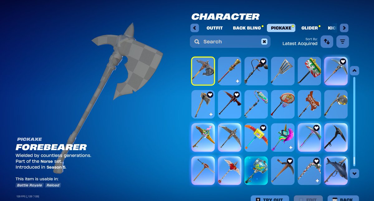 Krysos_22's tweet photo. while I was looking for pickaxes for this Zelda combo, I found a textureless pickaxe @FortniteStatus https://t.co/dmUbYcxkxZ