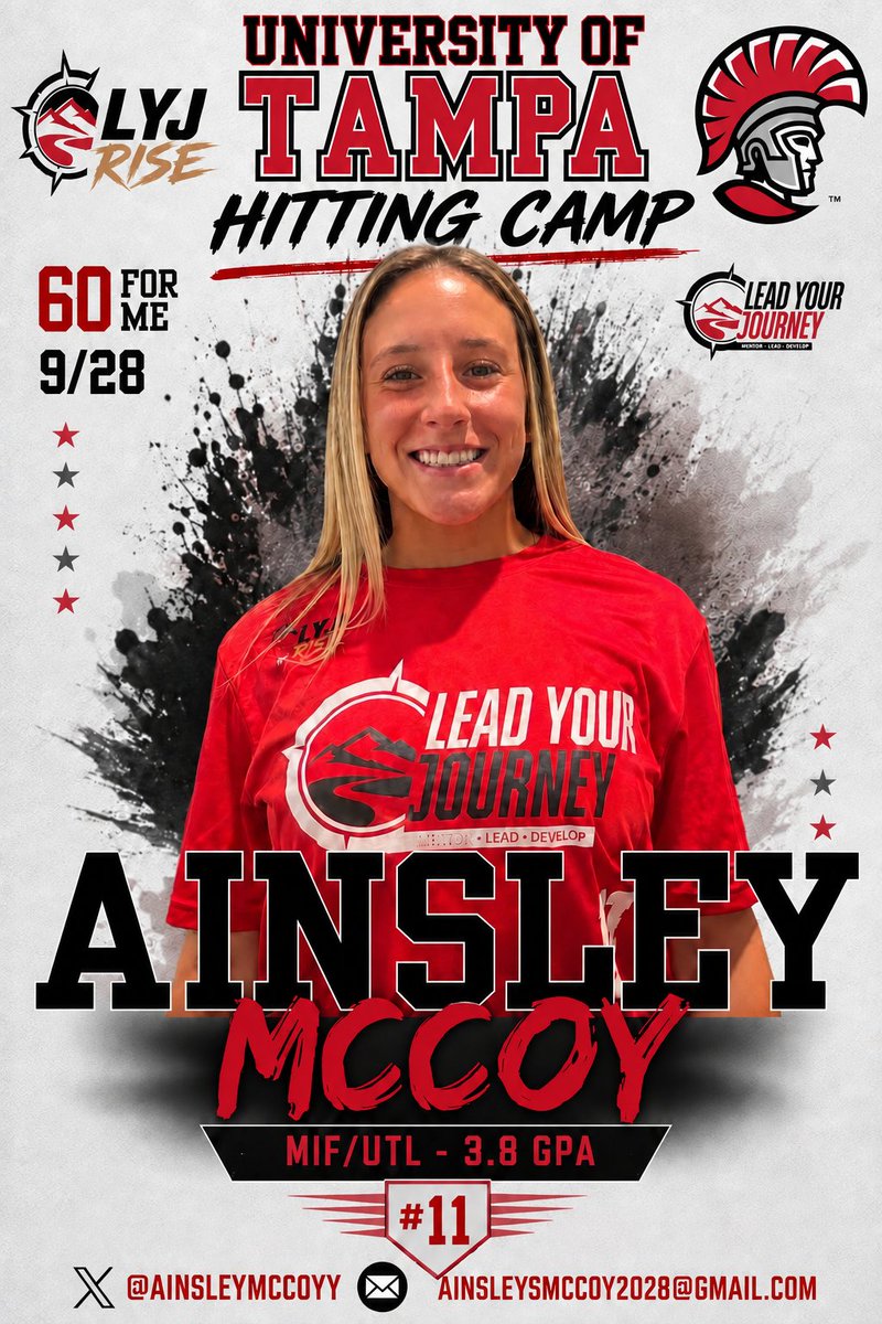 LYJCastillo's tweet photo. @ainsleymccoyy is back camping tomorrow with @UTampaSoftball . Have a great camp kid! 
#LYJRise #RiseUp #LYJCastillo 
@60formeLYJ https://t.co/CAPwkREZk0