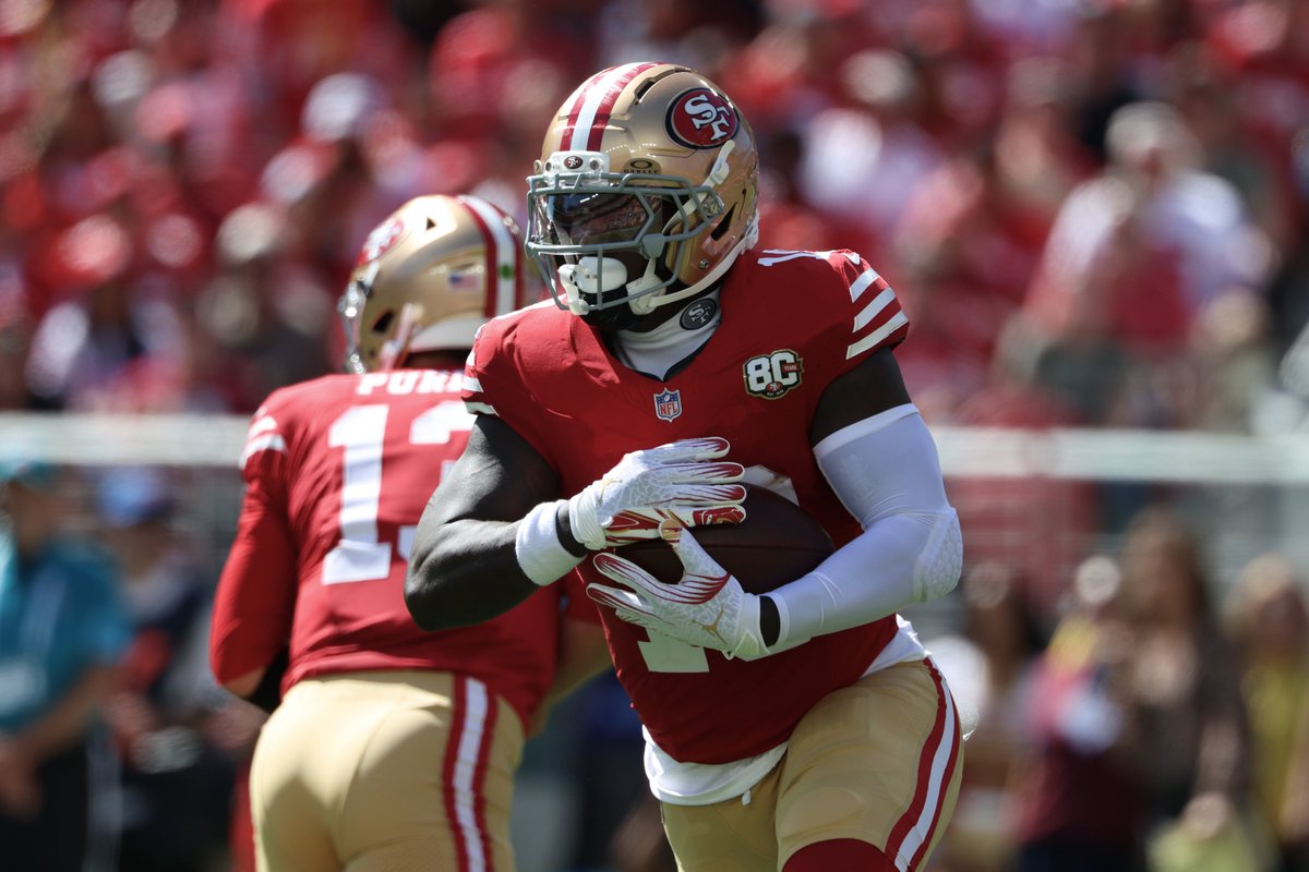 Deebo Samuel's stats so far today:

0 catches
80 yards
1 TD 
 [📷](https://pbs.twimg.com/media/HTQXN_hasAAph_N.jpg) https://pbs.twimg.com/media/HTQXN_hasAAph_N.