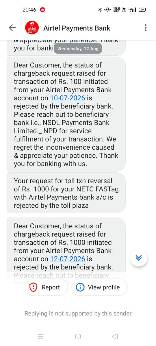 Akshaydeorkpie's tweet photo. "@Airtel_Presence @RBI CMS N202627013014066: Why did you wrongfully raise a chargeback for an unrelated transaction and show its rejection to NSDL? Explain this fraud now despite AWS logs and Cyber Cell proofs! #RBI @FinMinIndia"@timesofindia @RBIsays @airtelbank @nsdlpb https://t.co/SvtZYZXghl