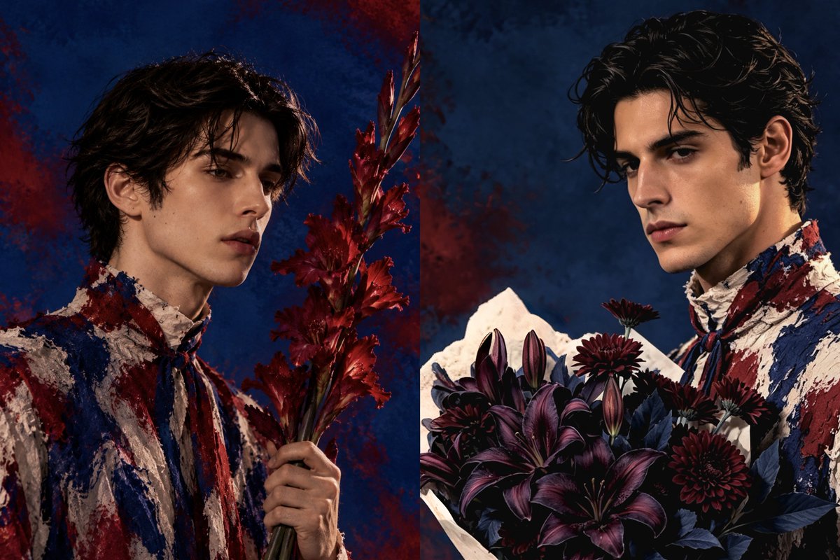 exilirLee's tweet photo. 繁花，与沉郁之美。
#RoyalBloodMafiaKnight
#CalebWhitmore
#ArianConti https://t.co/hPvYDk9kFx
