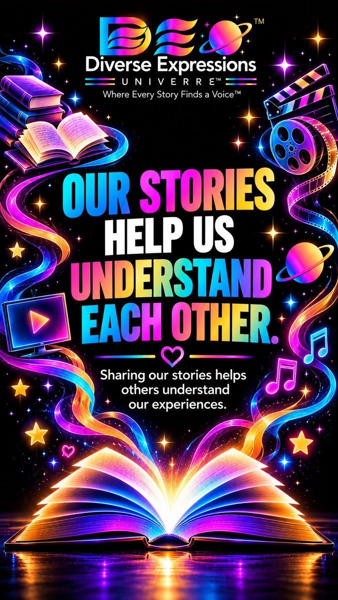 DiverseExpressU's tweet photo. 💜📖 Every Story Deserves a Voice.

Sharing our stories helps others understand who we are and what we’ve experienced.

Everyone deserves to feel seen, heard and represented. 🌎✨
Your story matters. Your voice matters.

#storytelling #representation #diverseexpressionsuniverse https://t.co/2kA8cYjXiN