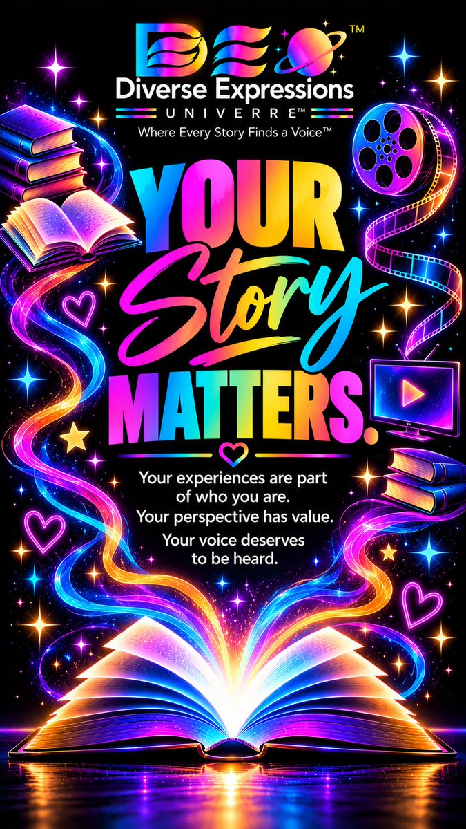 DiverseExpressU's tweet photo. 💜📖 Every Story Deserves a Voice.

Sharing our stories helps others understand who we are and what we’ve experienced.

Everyone deserves to feel seen, heard and represented. 🌎✨
Your story matters. Your voice matters.

#storytelling #representation #diverseexpressionsuniverse https://t.co/2kA8cYjXiN