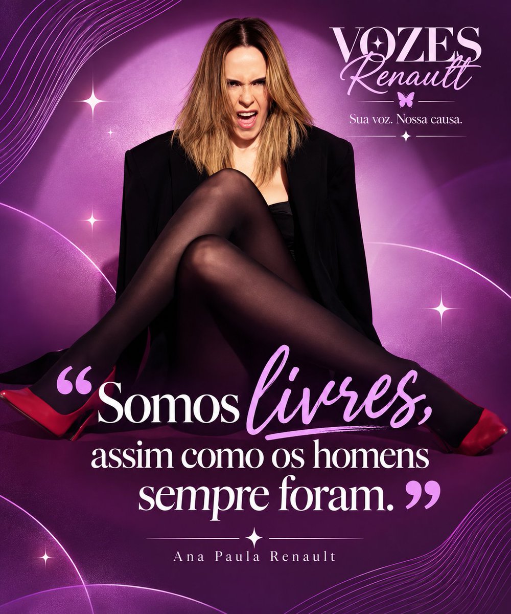 Vozes_Renault's tweet photo. Ser livre é ocupar espaços, fazer escolhas e não diminuir a própria voz para caber nas expectativas de ninguém. 💜 Que sejamos inteiras e livres. https://t.co/o5ixjWuCw0