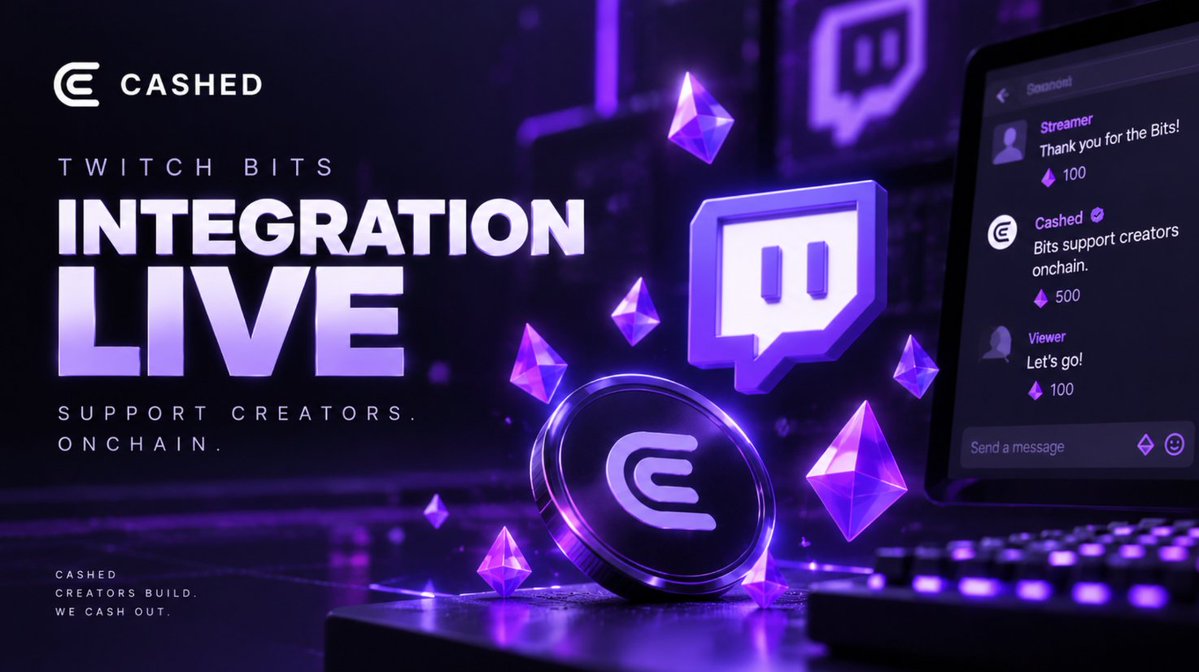 GetCashedMoney's tweet photo. We've just changed the game.

Launch a coin and target the fees to your favorite @Twitch streamer.

Bits will be sent direectly to the streamer, during a livestream, giving exposure to both $CASHED and the streamer token. https://t.co/xjfKRQgzKZ