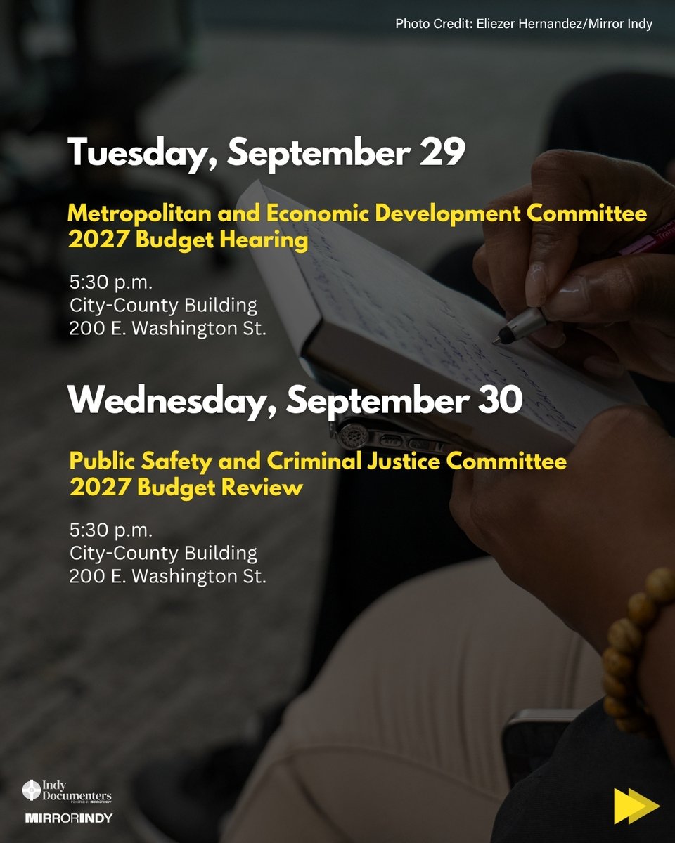 indydocumenters's tweet photo. It takes a village to keep citizens informed, lawmakers accountable and the outcome of civic meetings available to all. That’s why we have Indy Documenters, people like you who we train and pay to attend public meetings and take notes about the decisions being made. https://t.co/TMBBurNc0f
