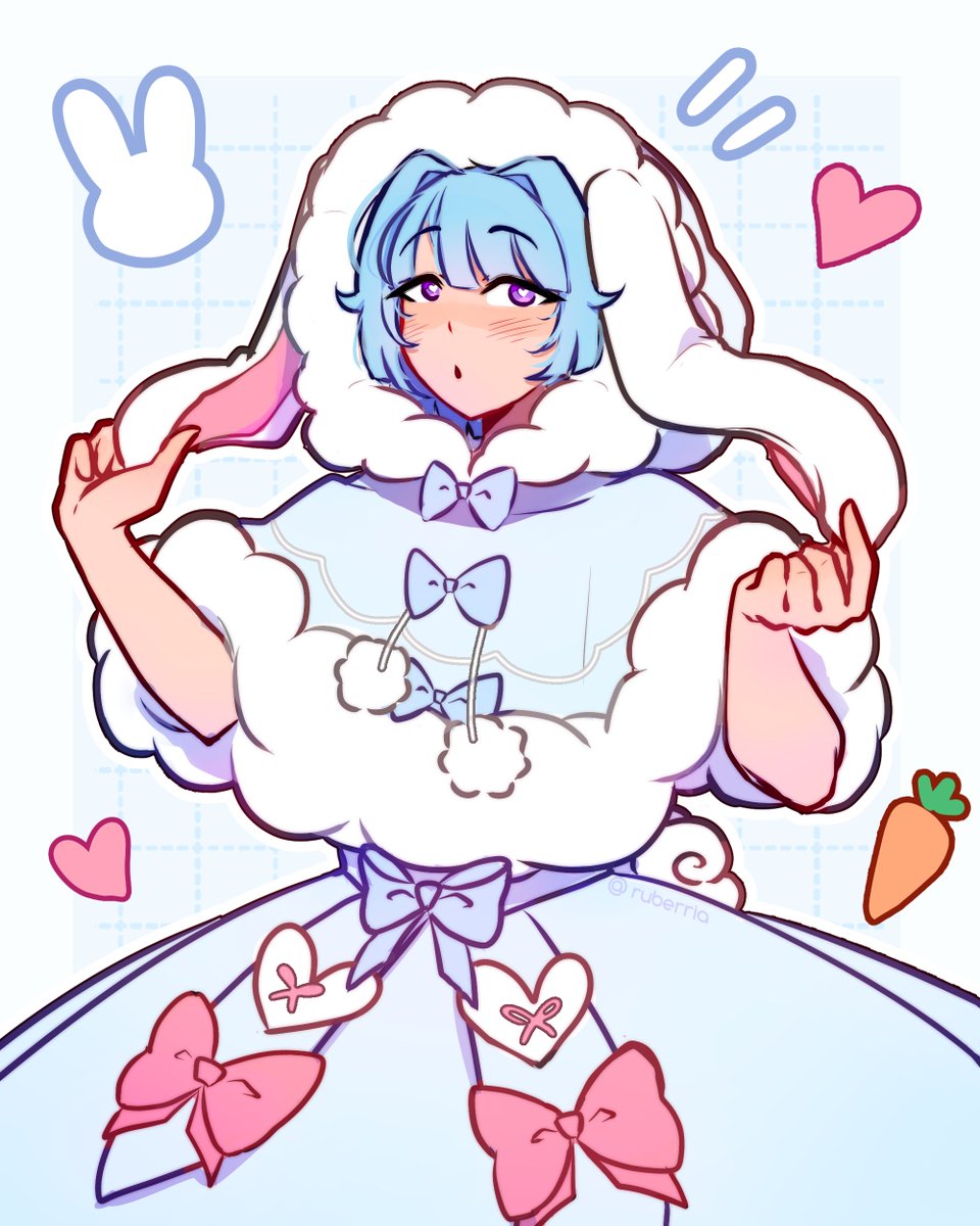ruberria's tweet photo. bunny Hajime in this cute outfit for the (belated) bunny day 🩵 https://t.co/k2Ue52suG1