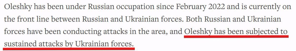 Podzhog_Sarayev's tweet photo. In case anyone has any doubt about who is responsible for the situation in Oleshky, here's a July 2026 report from Human Rights Watch - not a pro-Russian source, but rather a US State Dept affiliated source - stating that Oleshky has been under sustained attack by Ukrainian forces and that there are credible indications that Ukrainian forces have used drones and mines on the roads in and around Oleshky. If this is how a State Dept affiliated source describes the situation, just imagine what the situation really is and the full level of responsibility of Ukrainian forces for it.
https://t.co/6MlQtYFeiX