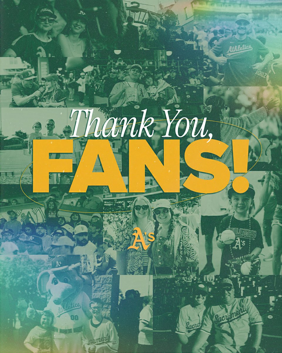 Athletics's tweet photo. Thank you 💛 https://t.co/USPXacLs2k