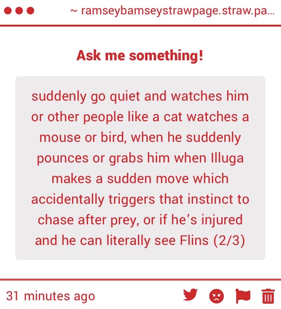 Ramsey_Bamsey's tweet photo. AGHH ANON WHEN I SAY I LOVE CREATURE FLINS THIS IS WHAT I MEAN

I adore this version and I can imagine he just goes still at some points when his instincts are triggered and the black rings in his eyes expand like a shark’s 
Hold on I gotta sketch this https://t.co/bhN6PxhnuJ