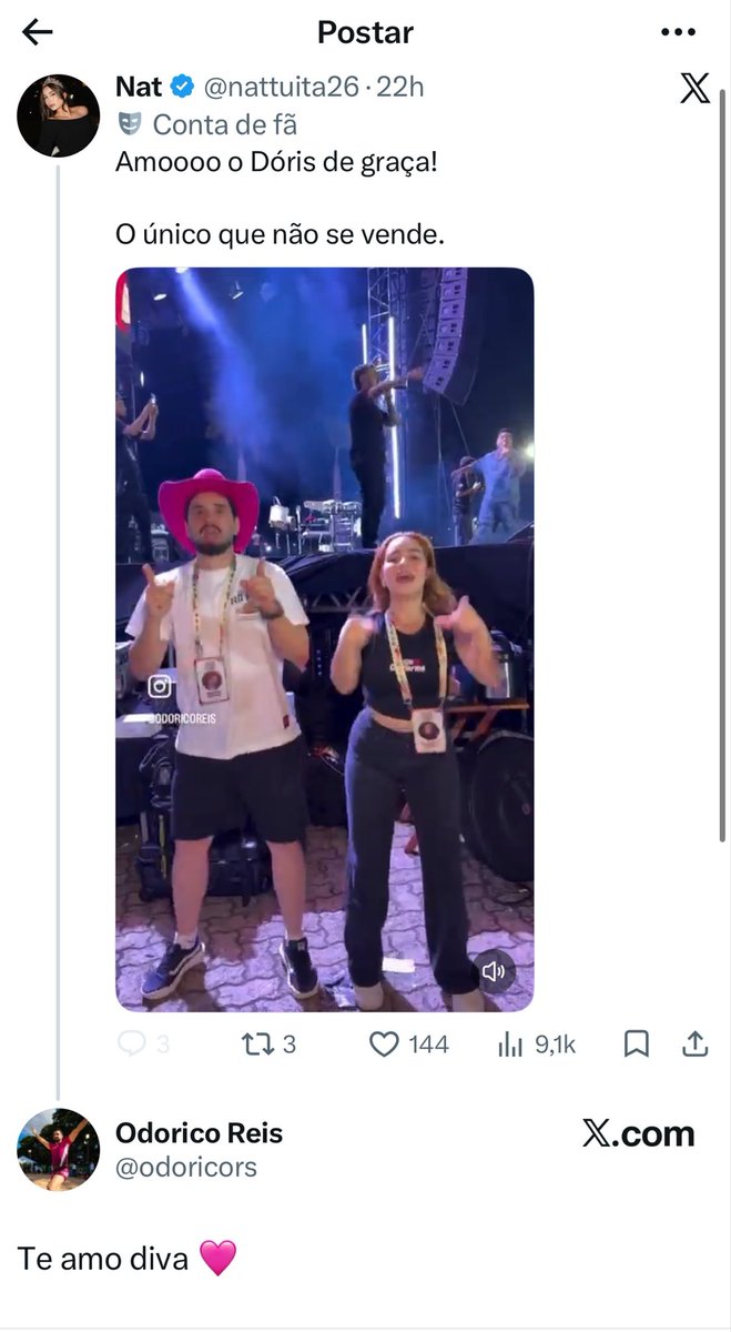 esterrochavidal's tweet photo. @odoricors 
“Diva” fala isso sobre quem vc diz ser amg? Kkkkkkk
Imagina aí, @odoricors , quem é a “sonsela” e a “Neymara” para @nattuita26 …? https://t.co/yR8CY4EBTl