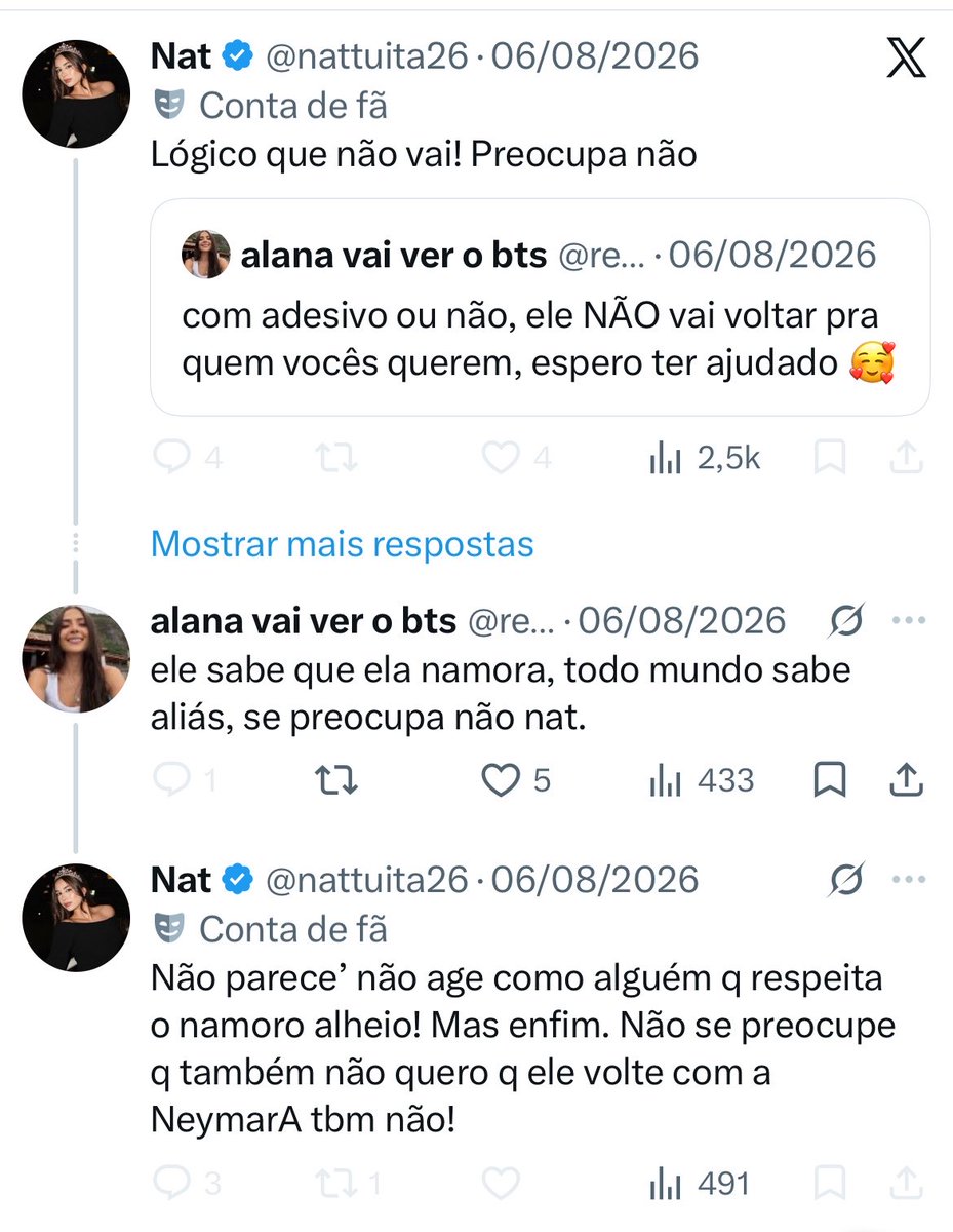 esterrochavidal's tweet photo. @odoricors 
“Diva” fala isso sobre quem vc diz ser amg? Kkkkkkk
Imagina aí, @odoricors , quem é a “sonsela” e a “Neymara” para @nattuita26 …? https://t.co/yR8CY4EBTl