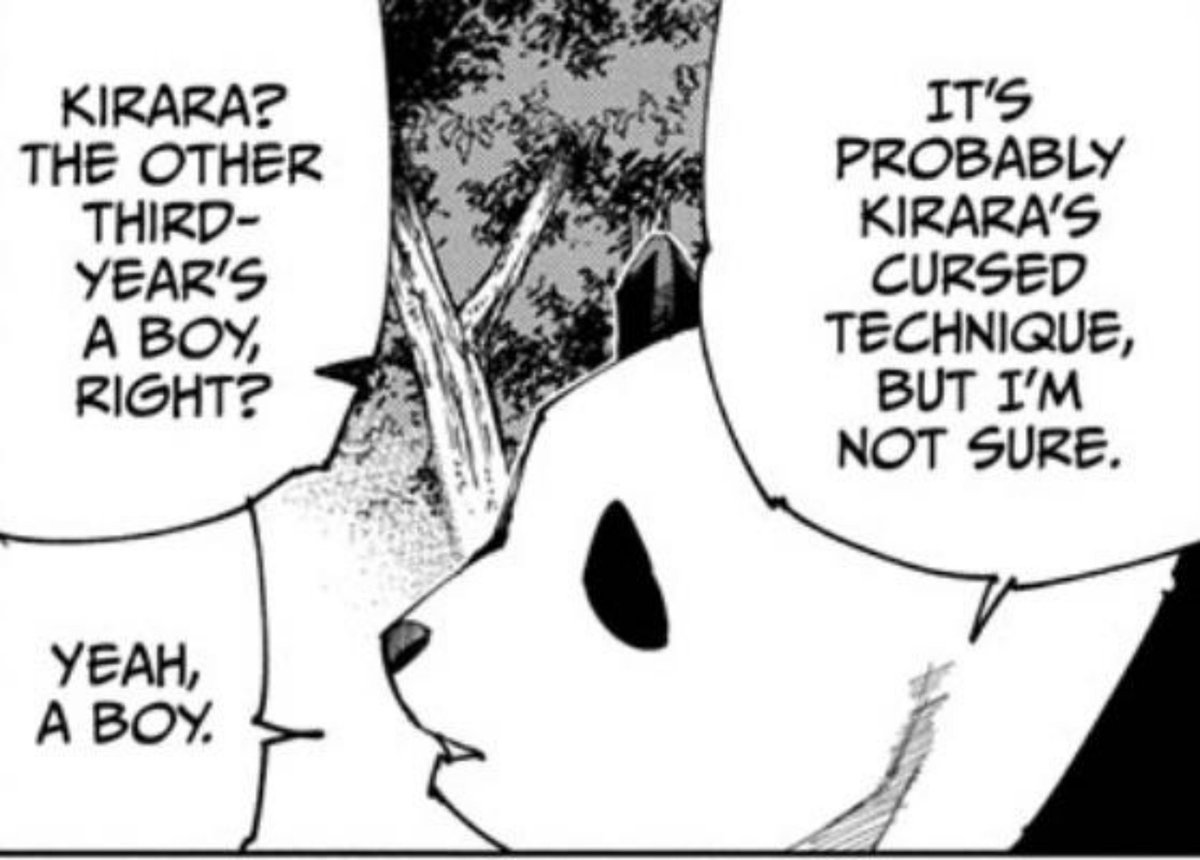 GhostyP_'s tweet photo. Yuta Okkotsu defends Panda for referring to Kirara Hoshi as a boy: "He don't have internet" https://t.co/gTHbnz4jz2