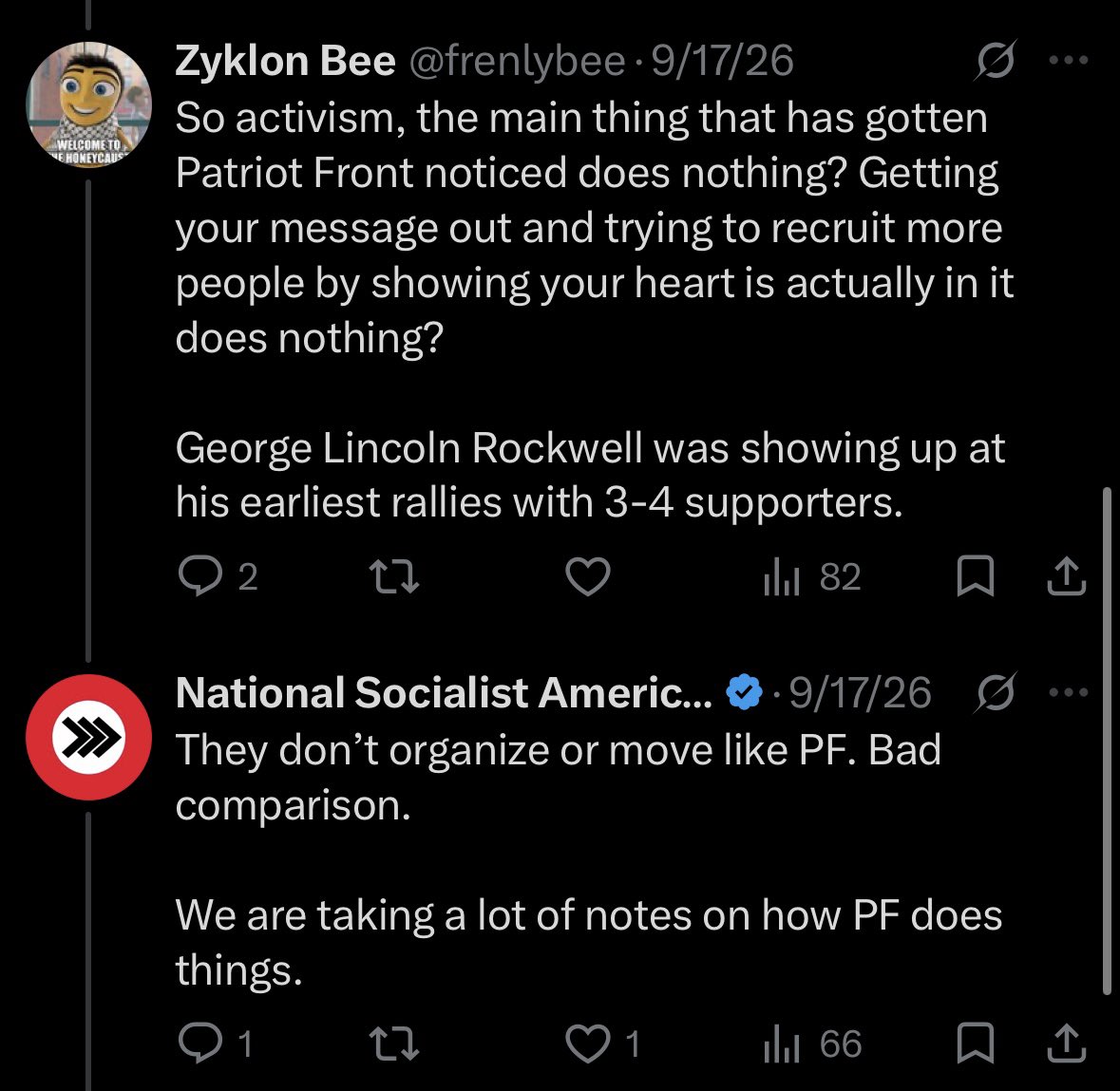 NSAWP_GI's tweet photo. @NSAWPLoyalist @NSAWP_us You got mogged by a bee https://t.co/FY5MxGvKfL