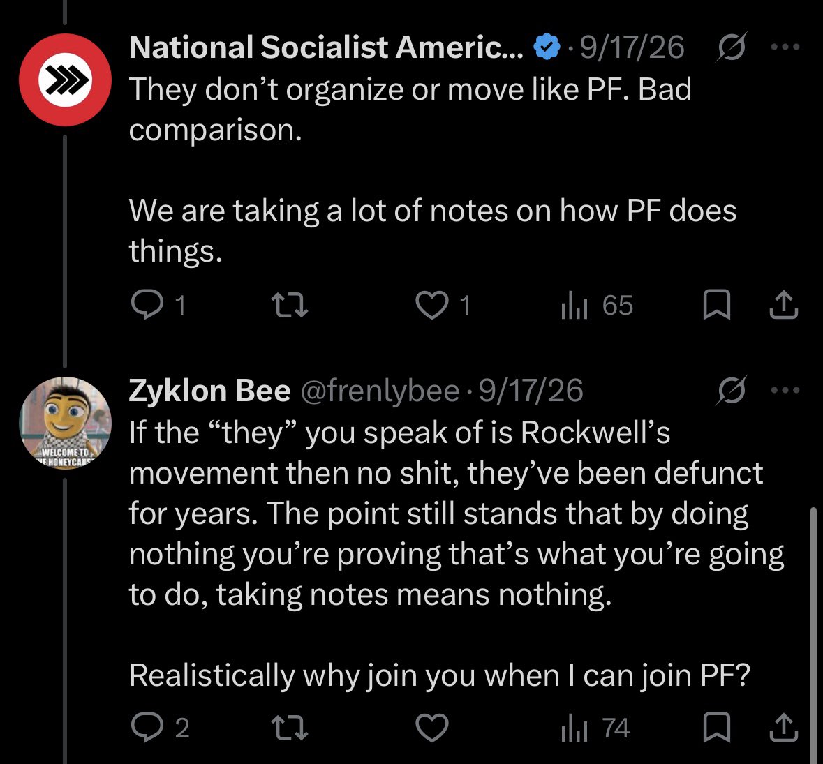 NSAWP_GI's tweet photo. @NSAWPLoyalist @NSAWP_us You got mogged by a bee https://t.co/FY5MxGvKfL