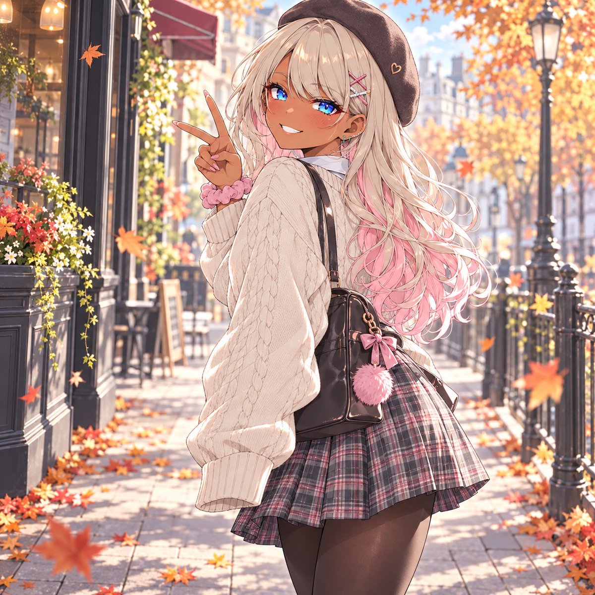 chrysant_assets's tweet photo. おはよ〜！！🍂
今日はベレー帽で秋コーデ！どう？

#お仕事募集中 #AIイラスト #イラスト #VTuber素材 #配信素材 #創作 #立ち絵 #AIart #おはようＶTuber #ギャル https://t.co/GXEs2kV0Od