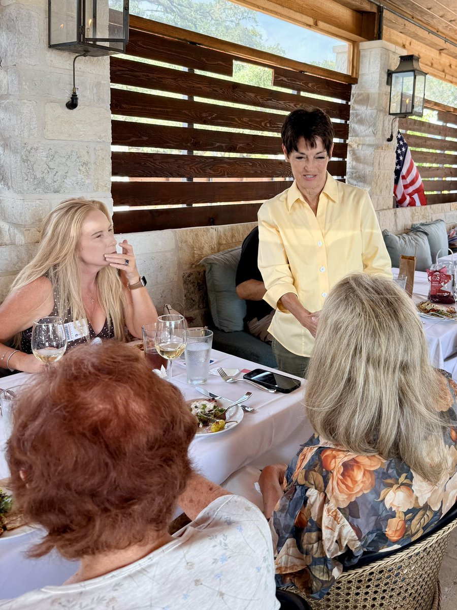 DonnaCampbellTX's tweet photo. It was great to spend Sunday afternoon in Wimberley with the Hays County Republican Women!

With Election Day right around the corner, I appreciated the opportunity to speak about the importance of staying engaged in our communities, knowing what is on the ballot, and making our voices heard at the polls.

Thank you to Cris Peterson and the Hays County Republican Women for the warm welcome and for all the work you do to keep voters informed and involved across Hays County!