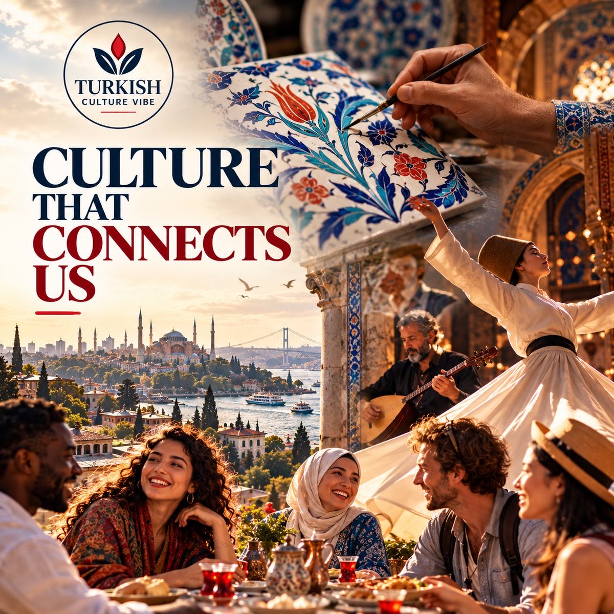 TurkishCultureV's tweet photo. Culture has no passport.

A melody can cross a border.
A story can cross a century.
A shared table can turn strangers into friends.

This is the Türkiye we want to share. 

#Turkish https://t.co/bvQ6bwAY6w