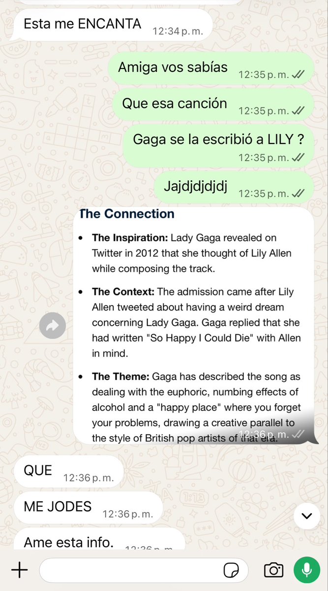 marcosmxrtinez's tweet photo. Por si no sabían so happy I could die de Gaga está inspirada en Lily Allen https://t.co/sBh8jKQy0f