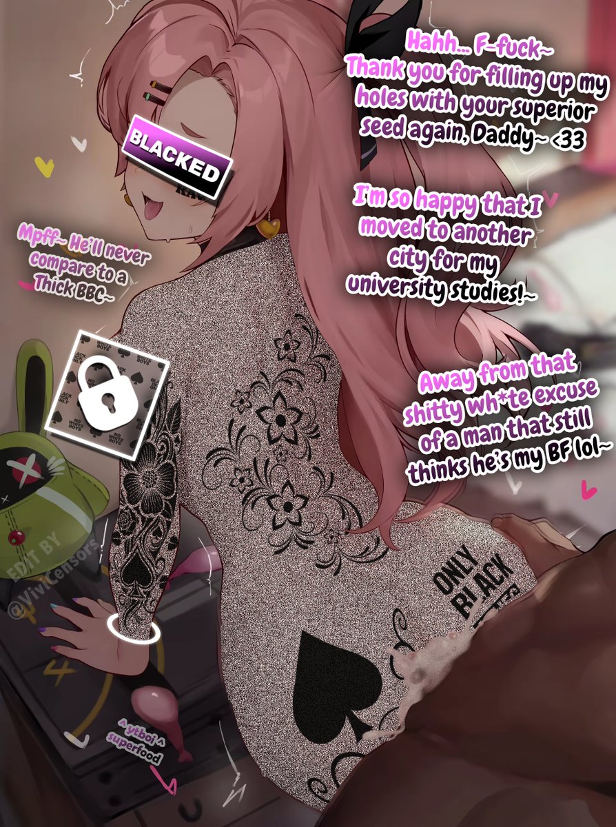ViviCensors's tweet photo. Got to editing again! Wanted to try something a bit different ^^ Let me know if you enjoy how the coloured variant looks, Losers~ <3

#blackedanime #BNWO #BNWOPropaganda #Blacked
#BlackedHentai #QoS #QosEdit https://t.co/1lA7TJs7fM