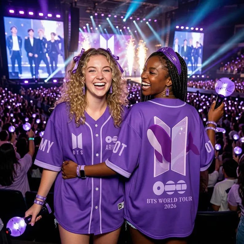 PromosdaMah's tweet photo. 💜（Veste grande）Camisa De Beisebol Personalizada Para Membros Do Kpop Roupa De Concerto Bangtan , Jungkook World Tour 2026

Por: R$ 80,48

🔗 Compre aqui:
https://t.co/w8ANLxgBiK https://t.co/MLC2DoddGq