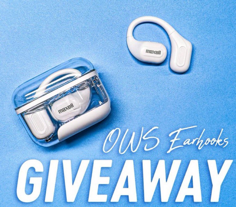 MaxellCorp's tweet photo. Want to win a pair of OWS Earhooks??

Then enter our #GIVEAWAY, by doing the following :

1. Follow @MaxellCorp 
2. Repost this Giveaway
3. Tag a Friend in the Comments

Giveaway ends Saturday, and only one can win! 🏆 So you better enter fast! 😎 https://t.co/tdUlNiRUM6