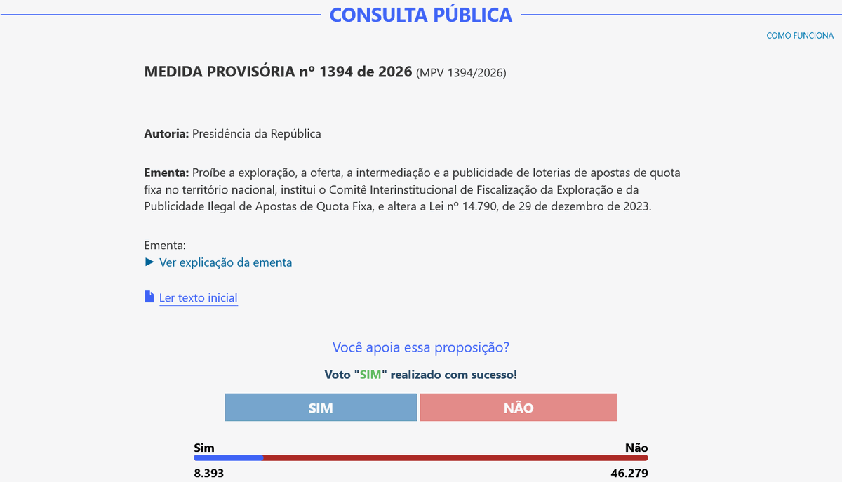Cremonn_'s tweet photo. !! 🚨
Uma consultoria pública está acontecendo sobre o fim das bets, votem SIM!!
#MPV1394_2026 https://t.co/MUoq6fbgBb