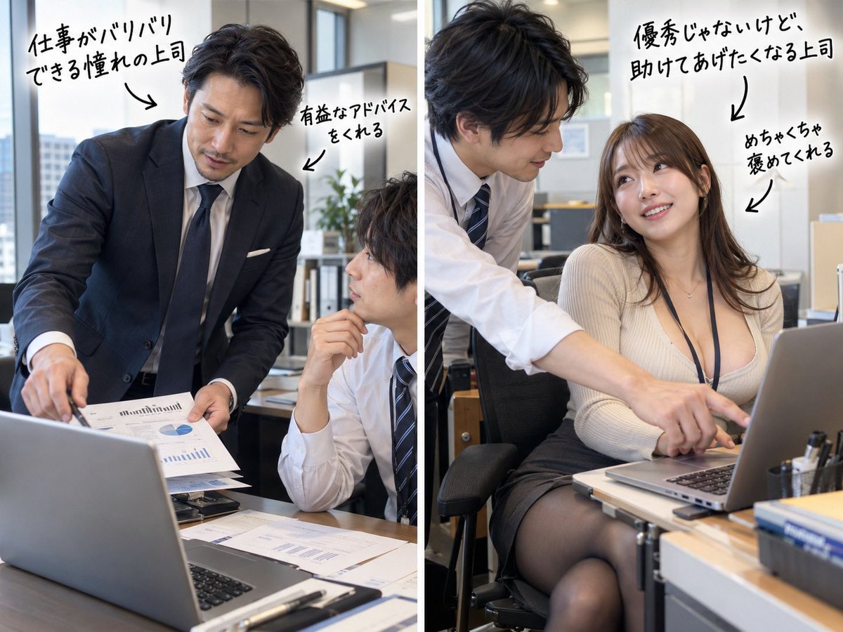 umitsuru_fire's tweet photo. どっちの上司がいい？

←仕事がバリバリできる憧れの上司
　　　　　助けてあげたくなる上司→ https://t.co/RwSIGlBqJU