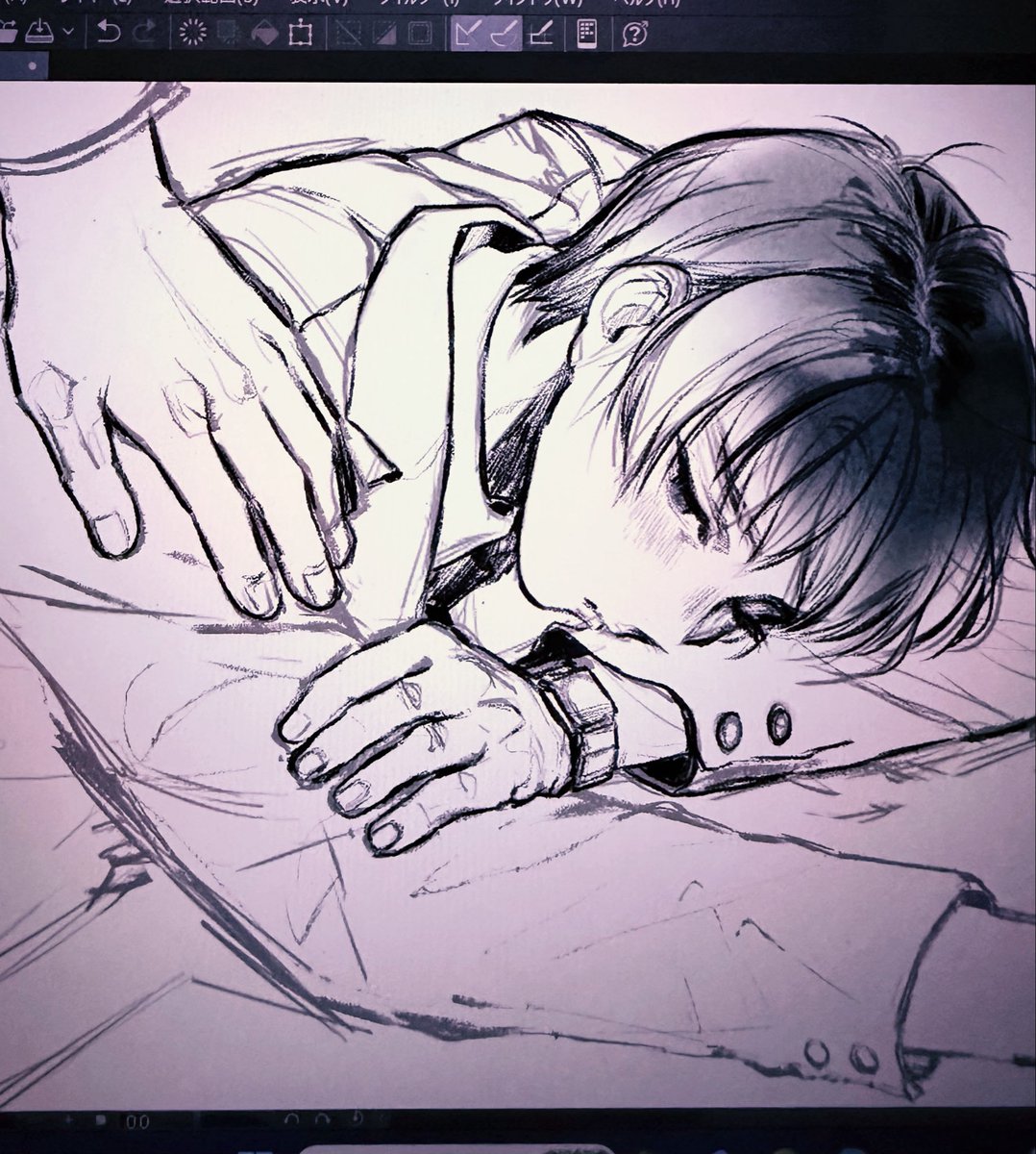 Quiet_Dawn333's tweet photo. 1ラフやって一旦休憩だｭ https://t.co/qXBCu64ISV
