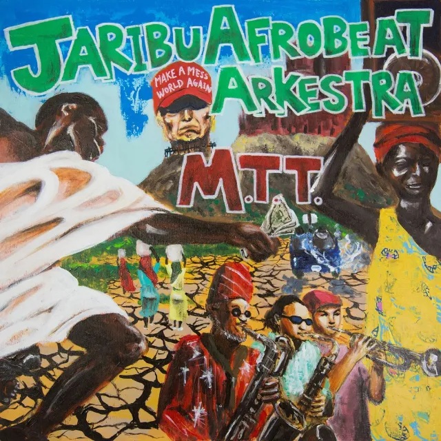 ShigeAoki3's tweet photo. 今朝ご紹介したのは、日本を代表するアフロビートバンド、JariBu Afrobeat Arkestraです。
およそ7年ぶりのニューアルバム「M. T. T.」は、スリリングなリズムと鋭く切り込むホーンセクションがエネルギッシュな一枚！社会への鋭いまなざしと反骨心を表現しながら独自の東京スタイルを追求しています。 https://t.co/lnTz4cIXwm