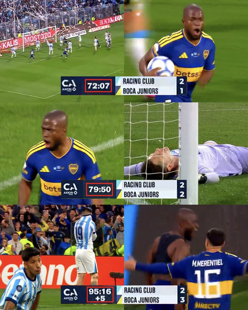 MotivacionesF's tweet photo. ¡¡QUÉ LOCURA ACABAS DE HACER, ENNER VALENCIA!! 🇪🇨🤯

🦸‍♂️ ¡SUPERMÁN LO VOLVIÓ A HACER!

Enner Valencia entró desde el banquillo cuando Boca Juniors perdía 0-2 ante Racing Club… y en apenas 23 MINUTOS hizo lo IMPOSIBLE:

⚽️⚽️⚽️ HAT-TRICK.
🔥 Remató 3 veces al arco.
🎯 Los 3 remates terminaron en gol.
💥 ¡Los 3, DE CABEZA!

El ecuatoriano lideró la remontada por 3-2 y metió al Xeneize en las semifinales de la Copa Argentina.

De estar 0-2 abajo al 71’… a terminar celebrando una clasificación HISTÓRICA.

Hoy, Enner Valencia volvió a responder en la cancha a todos sus críticos.

🇪🇨🦸‍♂️ PÓNGANSE DE PIE ANTE SUPERMÁN.