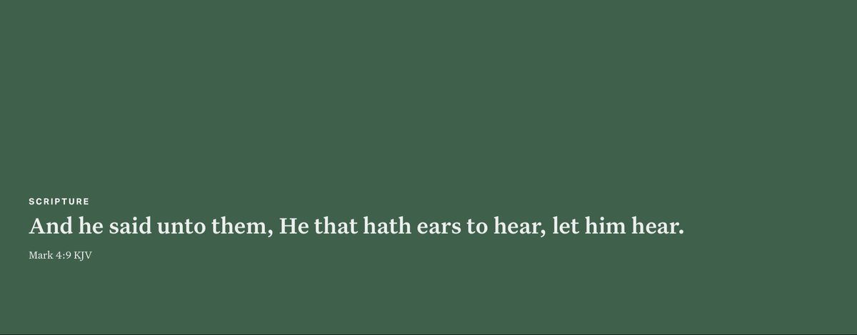 IJustLaugh4's tweet photo. Mark 4:9 ESV
And he said, “He who has ears to hear, let him hear.”
#verseoftheday #Mark49 #alwaysreadincontext https://t.co/HbVtii5eFt