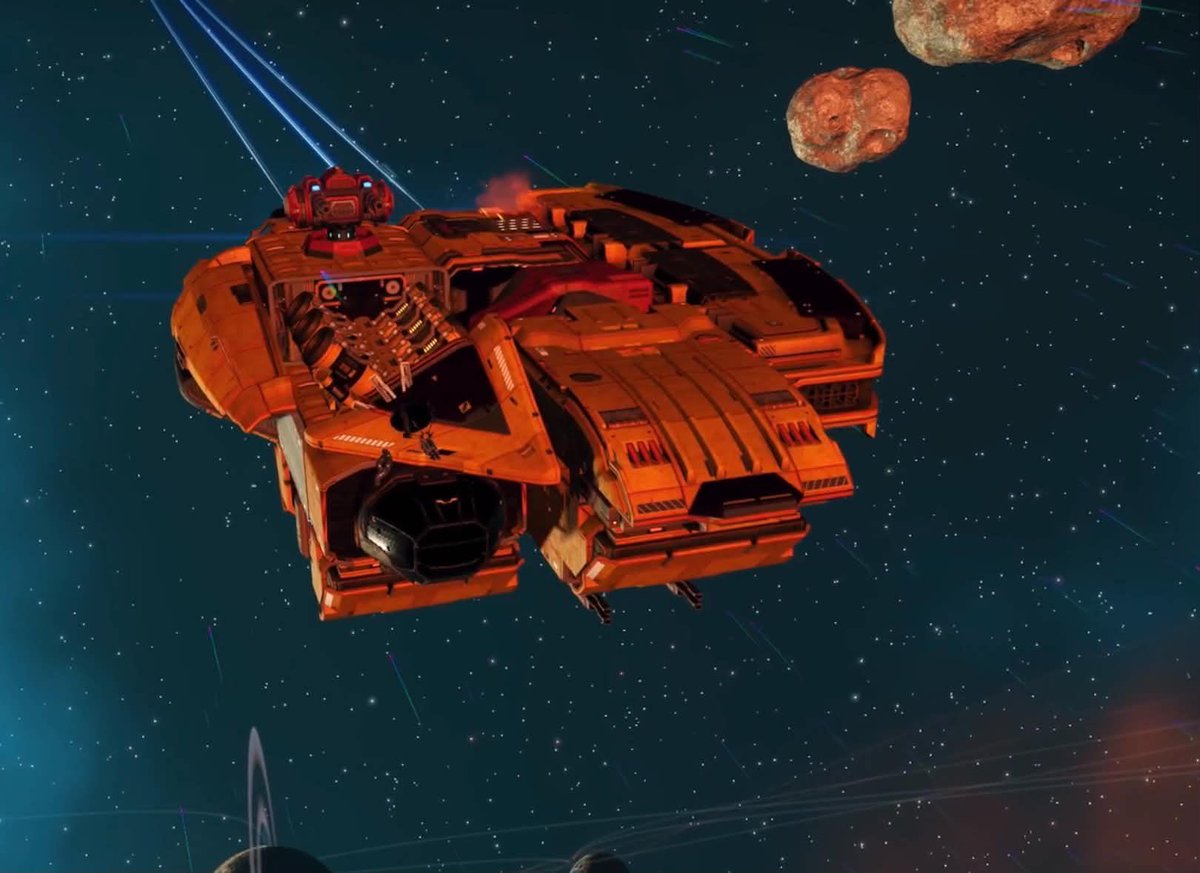 StuPlaysXD's tweet photo. Killer corvette from @JcHunter99 #NoMansSky #NMS go show him some love! I really like the smaller corvette designs and that backdrop is 👌 https://t.co/4xQHFEZG0p