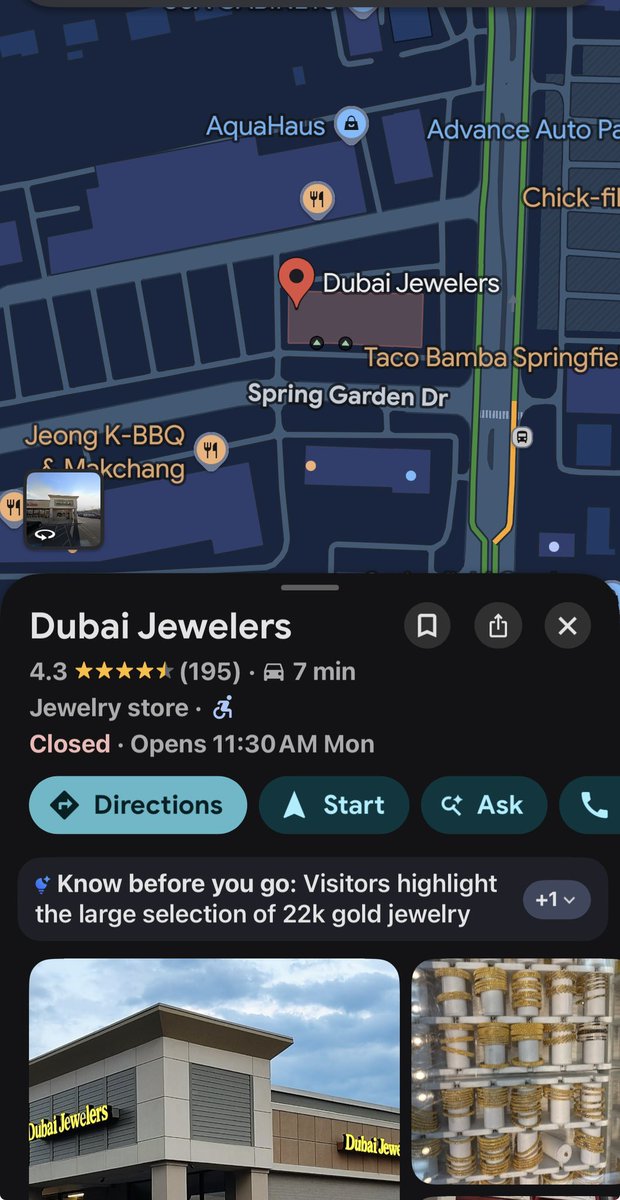 Romeo__NoVa's tweet photo. Dubai Jewelers was the target of this afternoon’s armed robbery. #NOVACrime #SpringfieldVA #FairfaxCounty https://t.co/jnhuBE54an