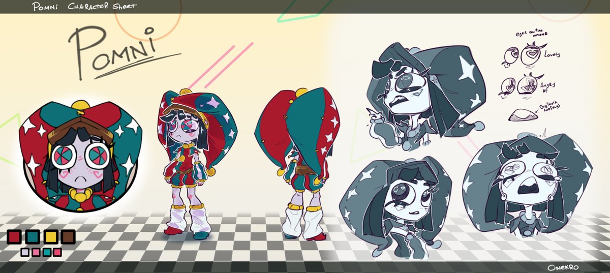 Onekro_'s tweet photo. Hoja de personaje de Pomni.
#tadc #theamazingdigitalcircus #pomni #funnybunny https://t.co/s0M4vo1SnX